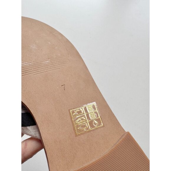 MADEWELL Naida Evelyn Stripe Half Bow Slide Sandals, Size 7 - Picture 8 of 11